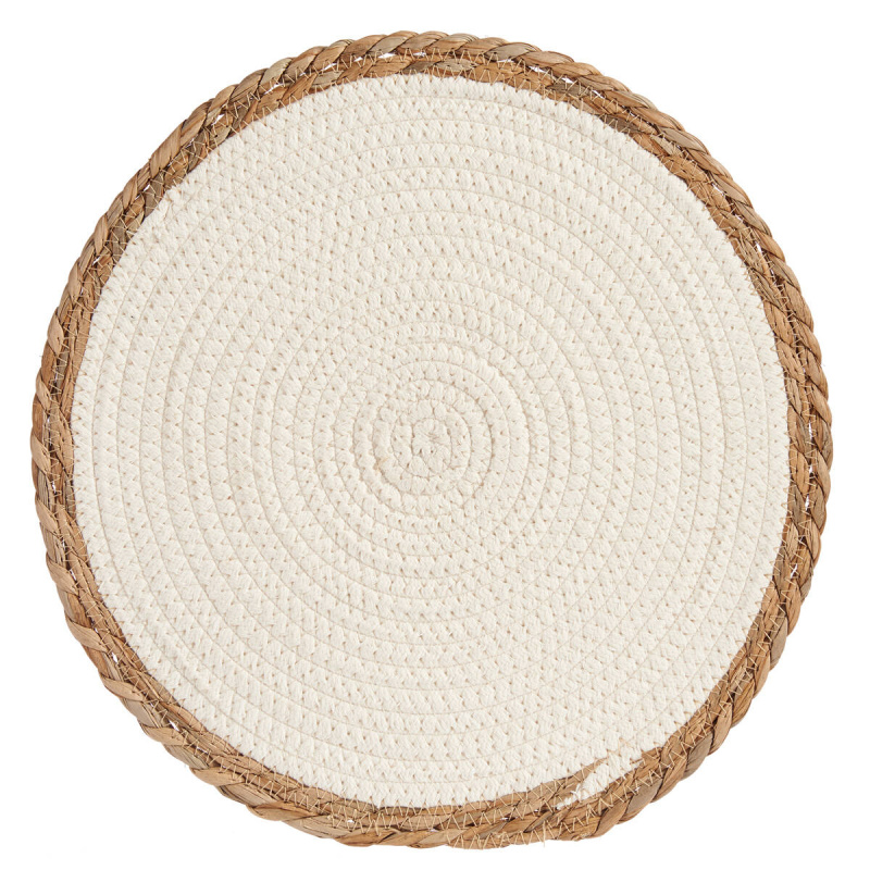 Giftdecor Prostírání z mořské trávy na okrajích, 35 cm bílá