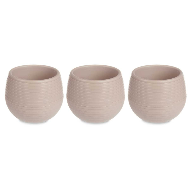 IBERGARDEN Samozavlažovací plastové květináče, 3 ks, Ø 6 cm béžová