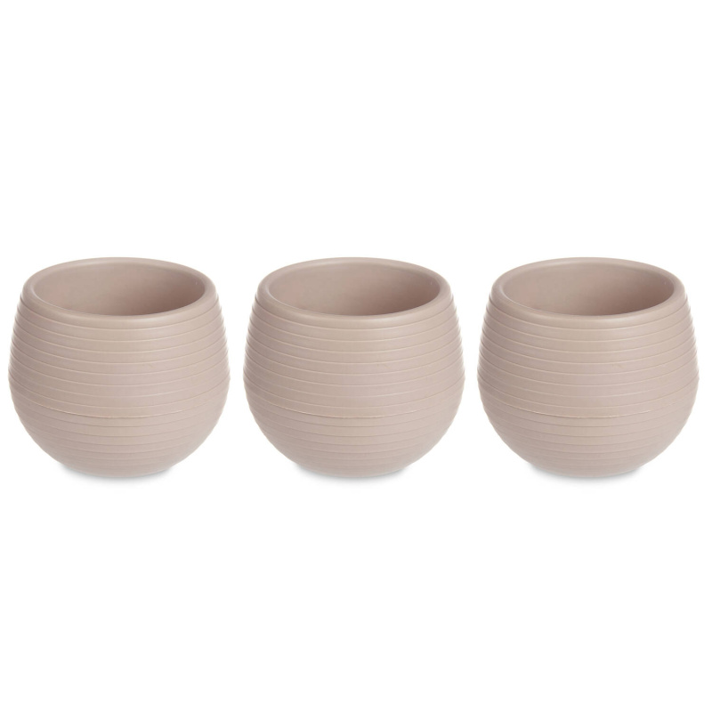 IBERGARDEN Samozavlažovací květináče, plastové, 3 kusy, Ø 14 cm béžová
