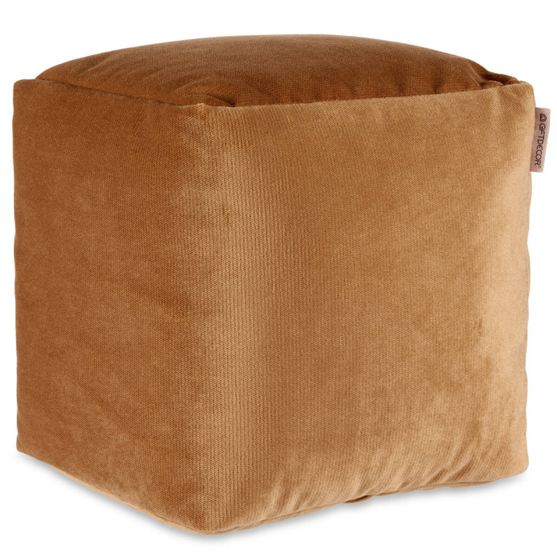 Giftdecor Sametový taburet, 30 x 30 cm, oranžový oranžová