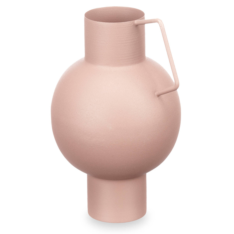 Giftdecor Kovová váza v pastelové barvě, výš, 23 cm růžová