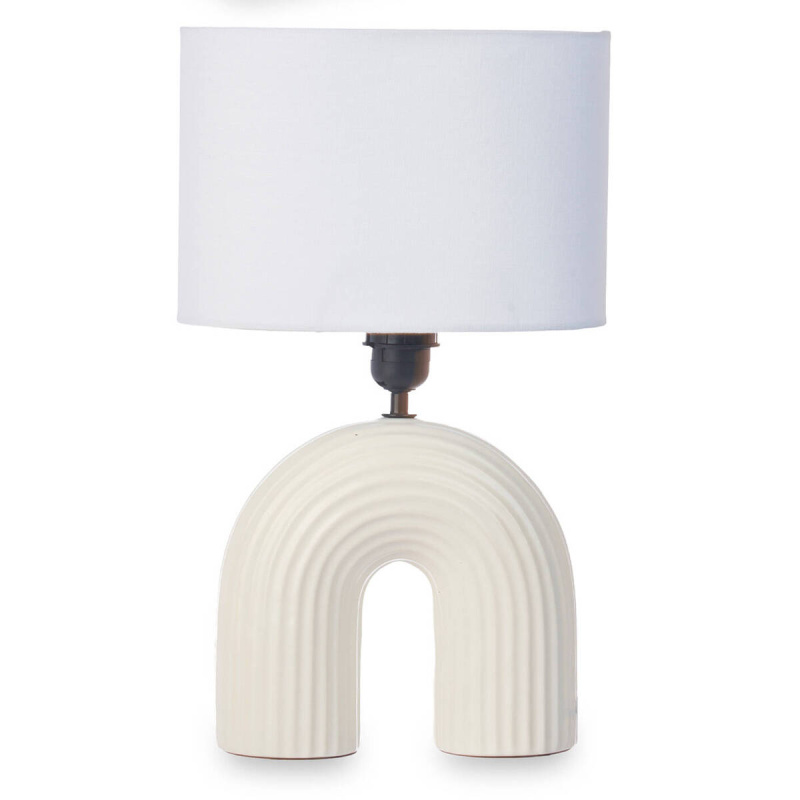 Giftdecor Stolní keramická lampa BRIDGE, výš, 41 cm bílá