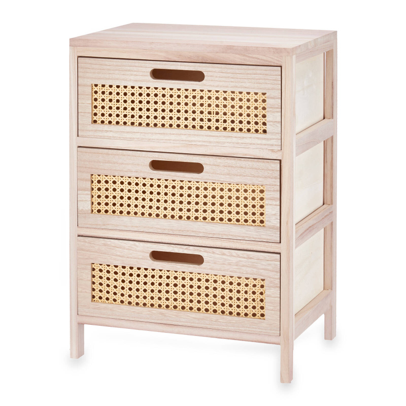 Giftdecor Mini komoda se 4 zásuvkami, vídeňská pletenina, 29 x 40 x 58 cm hnědá