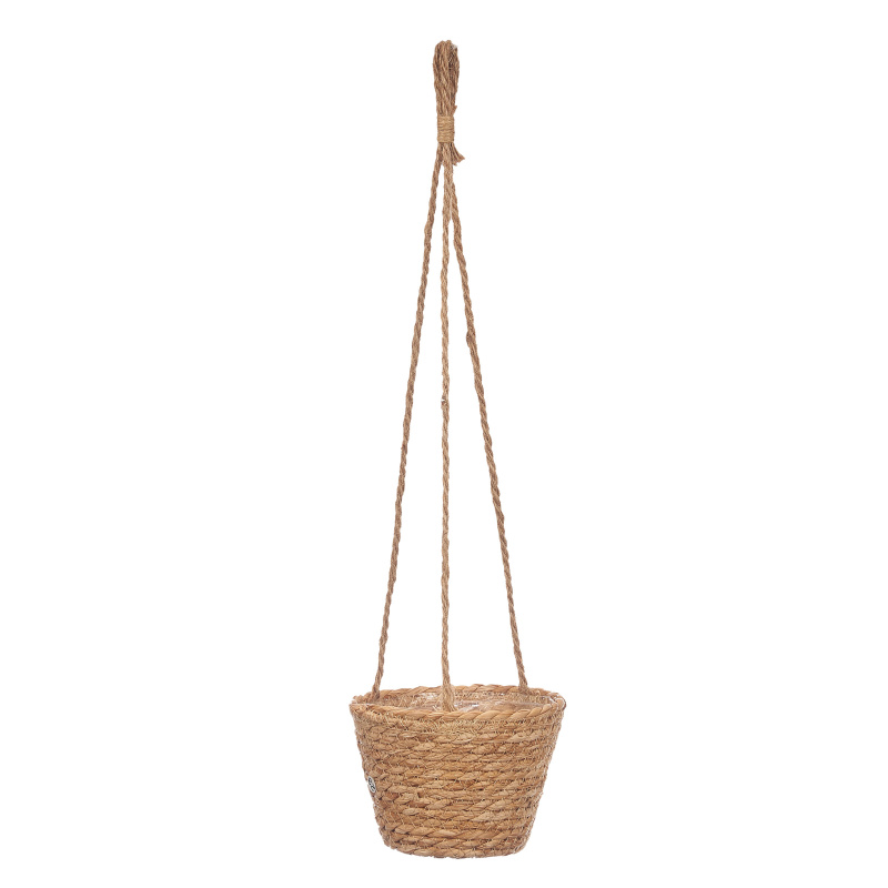 Giftdecor Závěsný pletený květináč BONI, Ø 15 cm hnědá