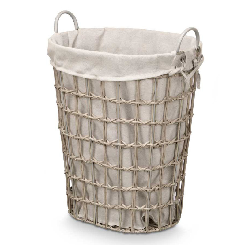 Kipit Koš na prádlo s látkovou vložkou a úchyty, 58 cm, šedý šedá
