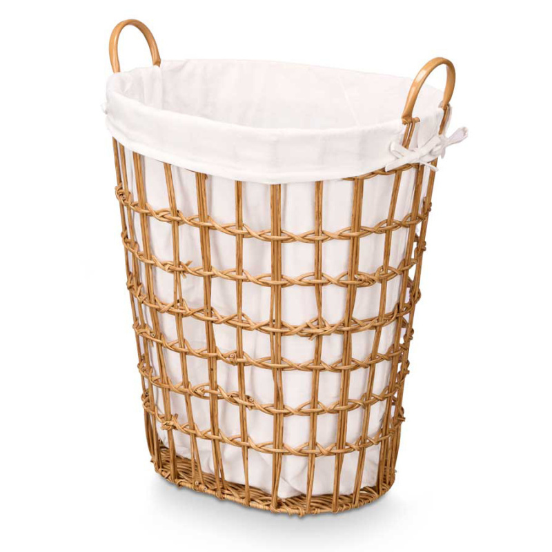 Kipit Koš na prádlo s látkovou vložkou a úchyty, 58 cm, hnědý hnědý