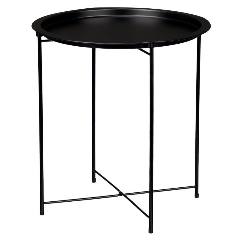 Giftdecor Kulatý kovový odkládací stolek MESA, Ø 47 cm černá