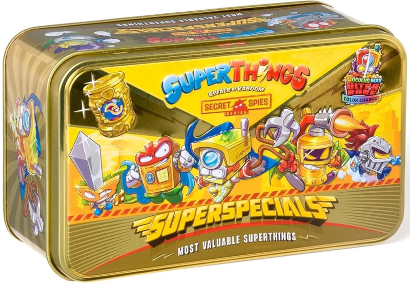 SuperThings Super Special Ultra Rare Secret Spies exkluzivní zlatá plechovka – sběratelský set figurek