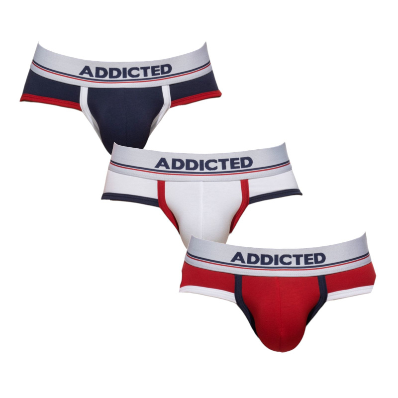 3PACK pánské slipy Addicted vícebarevné (AD1008P-3COL) M