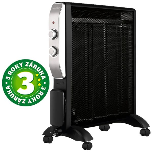Slídový radiátor mica 2 stupně výkonu, max 2000W, termostat, na kolečkách, na 25m2