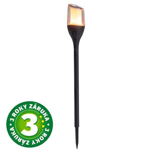 Zahradní solární lampa LED pochodeň s efektem ohně Arthar 65cm žluté světlo, 3 roky záruka