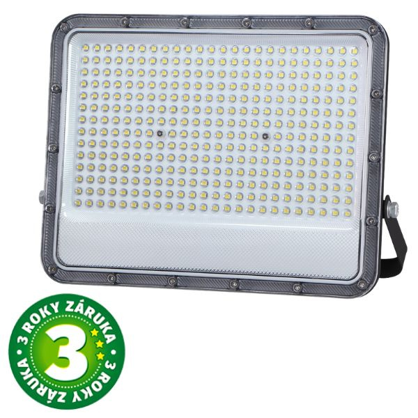 Prémiový ultratenký LED reflektor šedý 200W 20000lm, denní barva světla, 3 roky záruka
