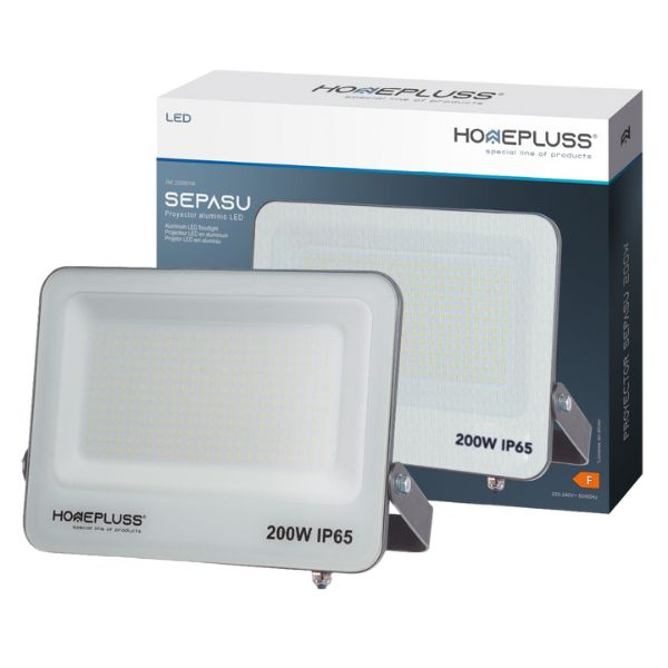 Ultratenký LED reflektor šedý 200W 18000lm, studená barva světla