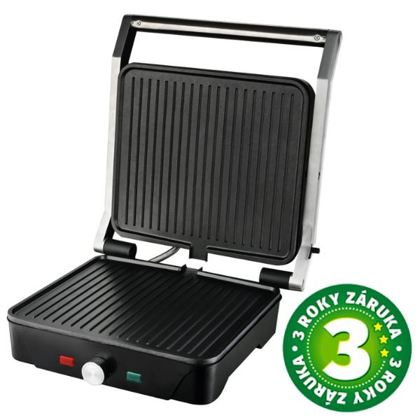 Velký kontaktní gril Väline Dosari, grilovací plocha 28x25cm, 2000W, 180°, 3 roky záruka