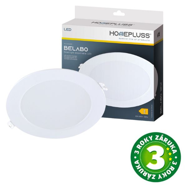 Vestavný LED panel 12W 1056lm, denní, kruhový, 17cm, 3 roky