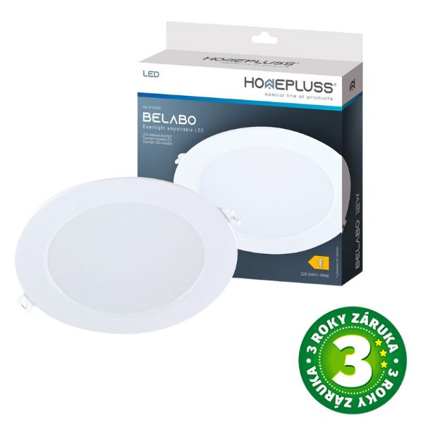 Vestavný LED panel 12W 1056lm, studená, kruhový, 17cm, 3 roky