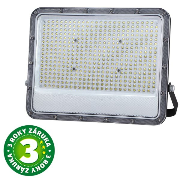 Prémiový ultratenký LED reflektor šedý 300W 28500lm, denní barva světla, 3 roky záruka
