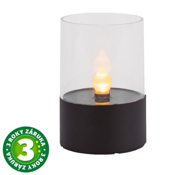 Solární svíčka LED s efektem ohně žluté světlo, 3 roky záruka
