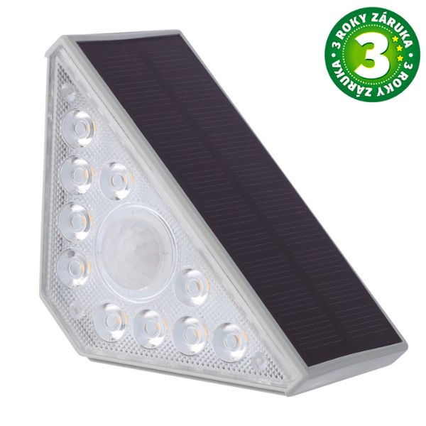 Solární osvětlení schodů LED Ankasy s čidlem pohybu, 3W 100lm, teplé světlo, 3 roky záruka