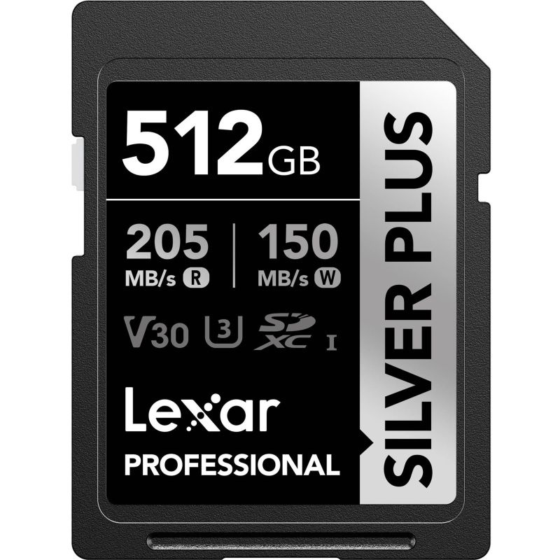 Lexar 512GB Pro SILVER PLUS SDXC C10 V30 U3