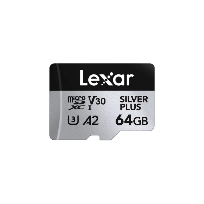 Lexar 64GB H-P Silver Plus microSDHC s adp C10 A2