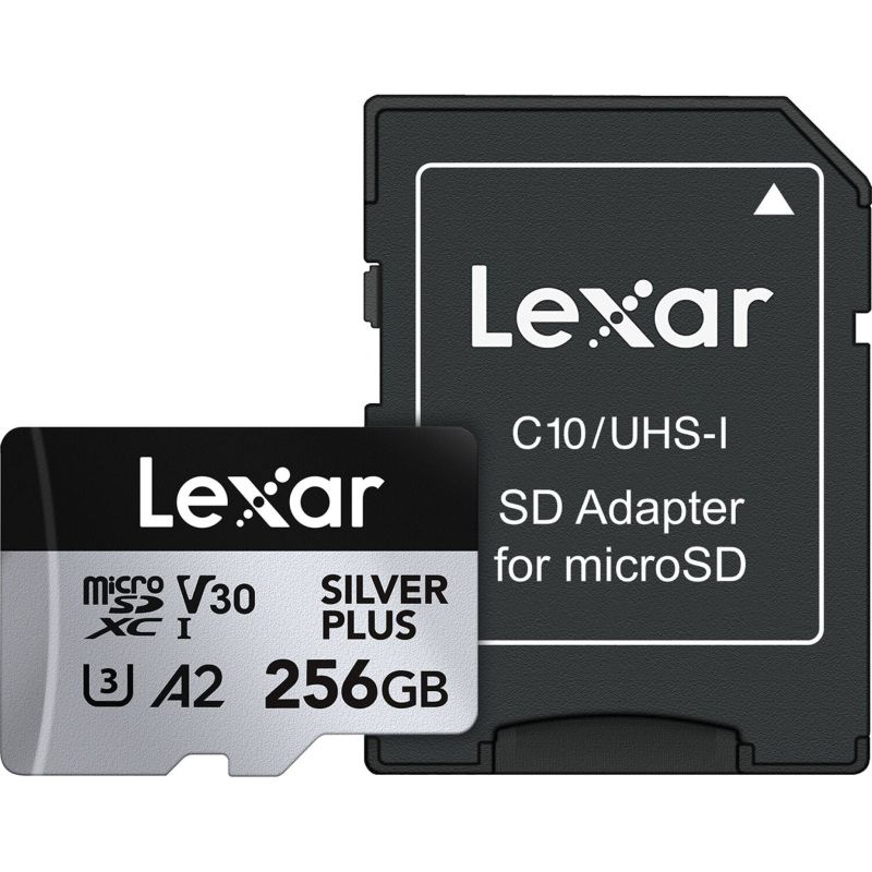 Lexar 256GB H-P Silver Plus microSDHC s adp C10 A2