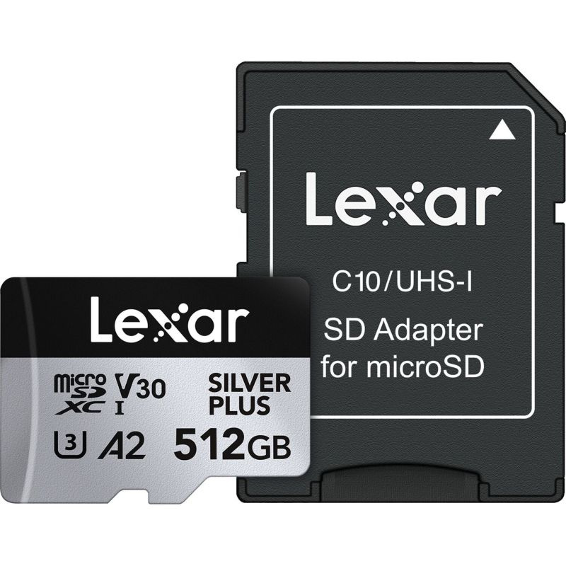 Lexar 512GB H-P Silver Plus microSDHC s adp C10 A2