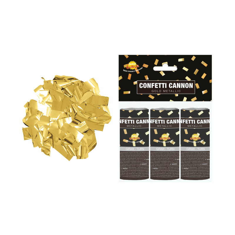 Konfety vystřelovací 10,5 cm zlaté 3 ks Albi