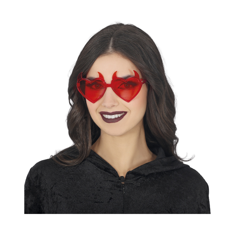 Brýle Srdce s rohy červené Albi