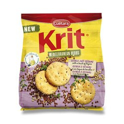 Cuétara Krit Mediterranean herbs - slané krekry - sezam, quinoa, tymián, 150 g