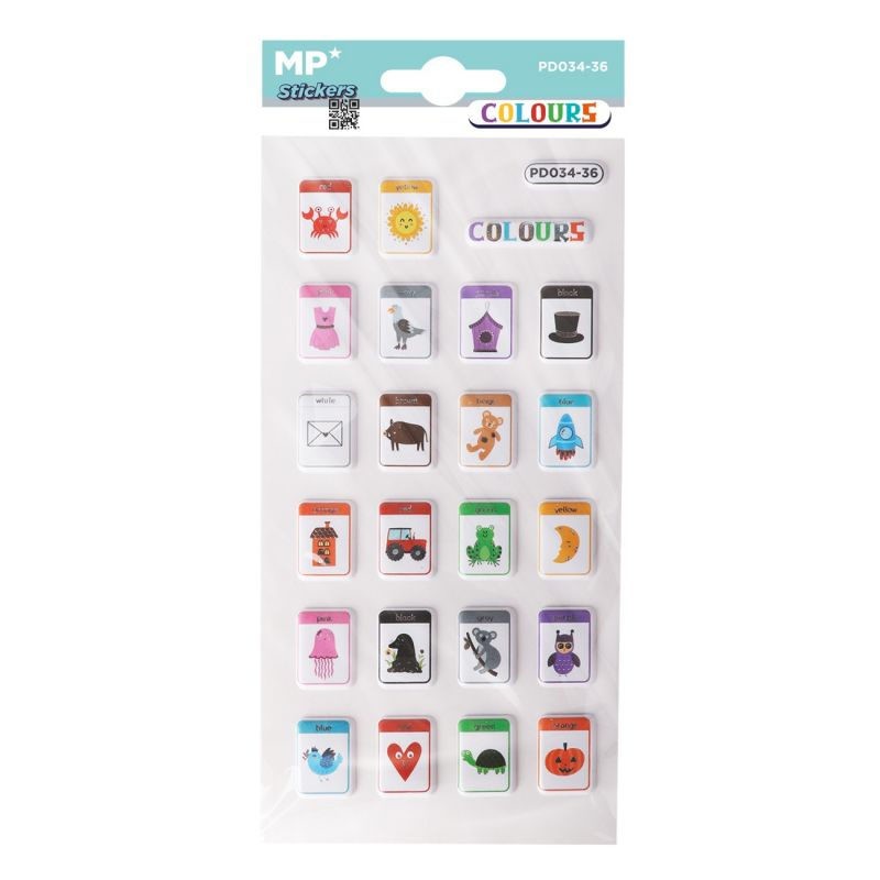 Samolepky 3D 9,5x18,5cm - Barvy