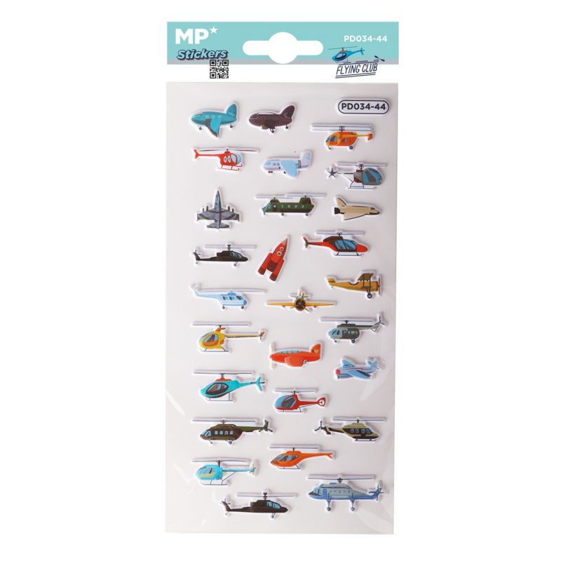 Samolepky 3D 9,5x18,5cm - Letadla a vrtulníky