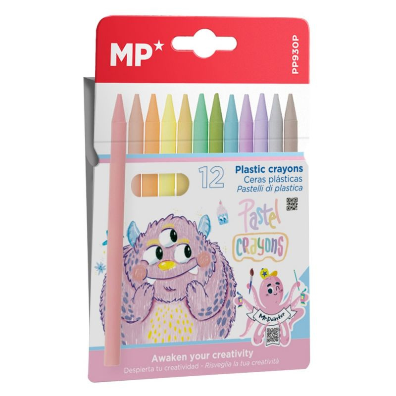 Pastelky voskové Plastic crayons sada pastel (12ks)