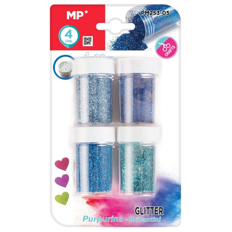 Třpytky sada modré (4×10g)