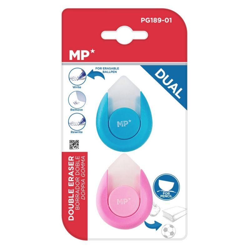 Guma pro gumovací pera sada - modrá, růžová (2ks)