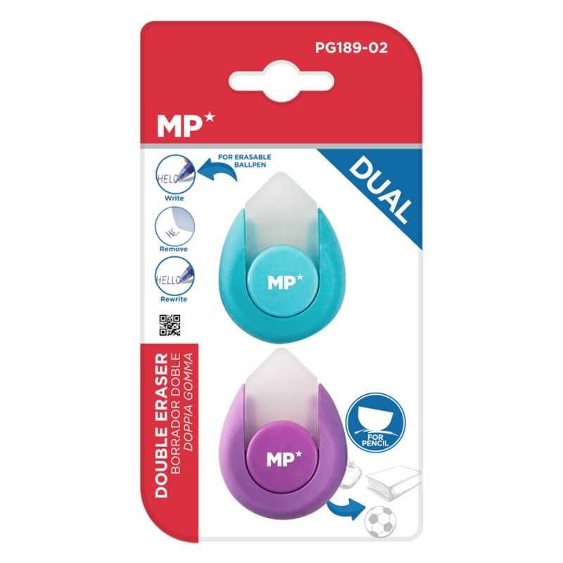 Guma pro gumovací pera sada - fialová, tyrkysová (2ks)