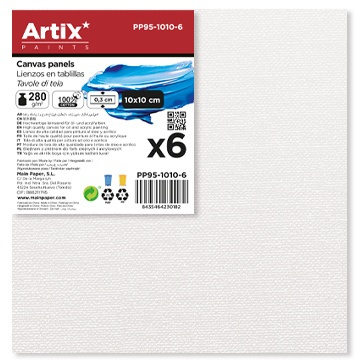 Malířská plátna na desce 10×10cm sada (6ks) 280g/m2