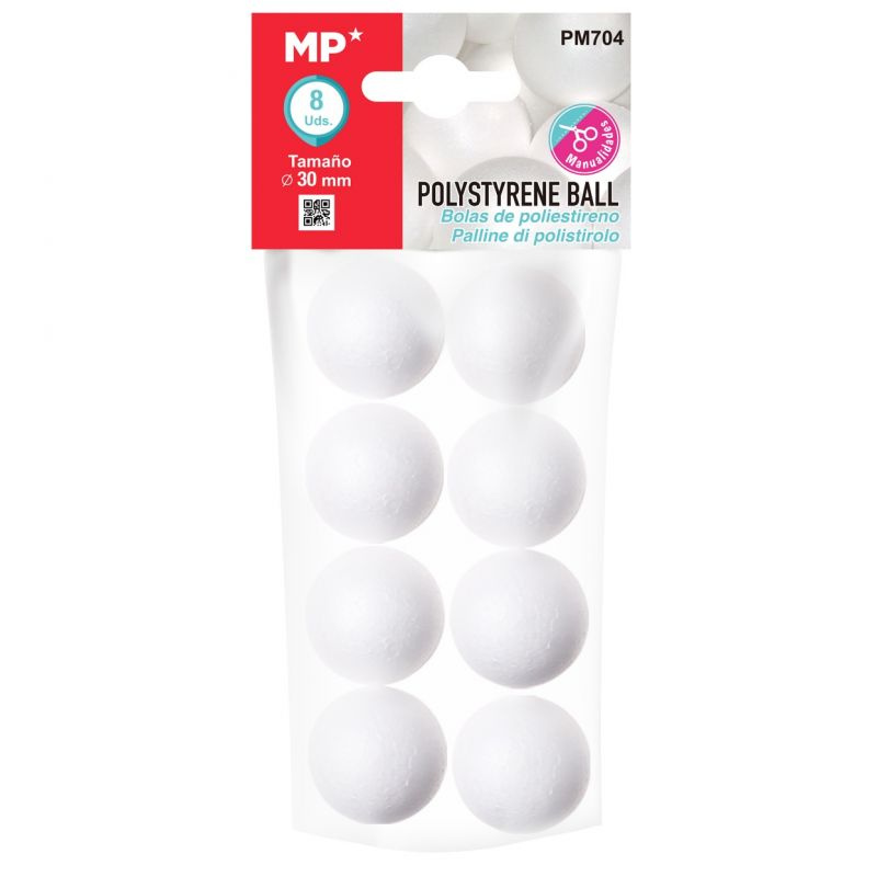 Polystyrenové koule průměr 3cm (8ks)