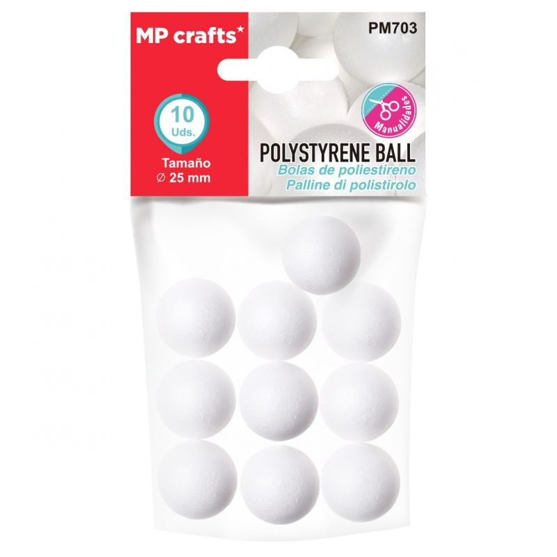 Polystyrenové koule průměr 2,5cm (10ks)
