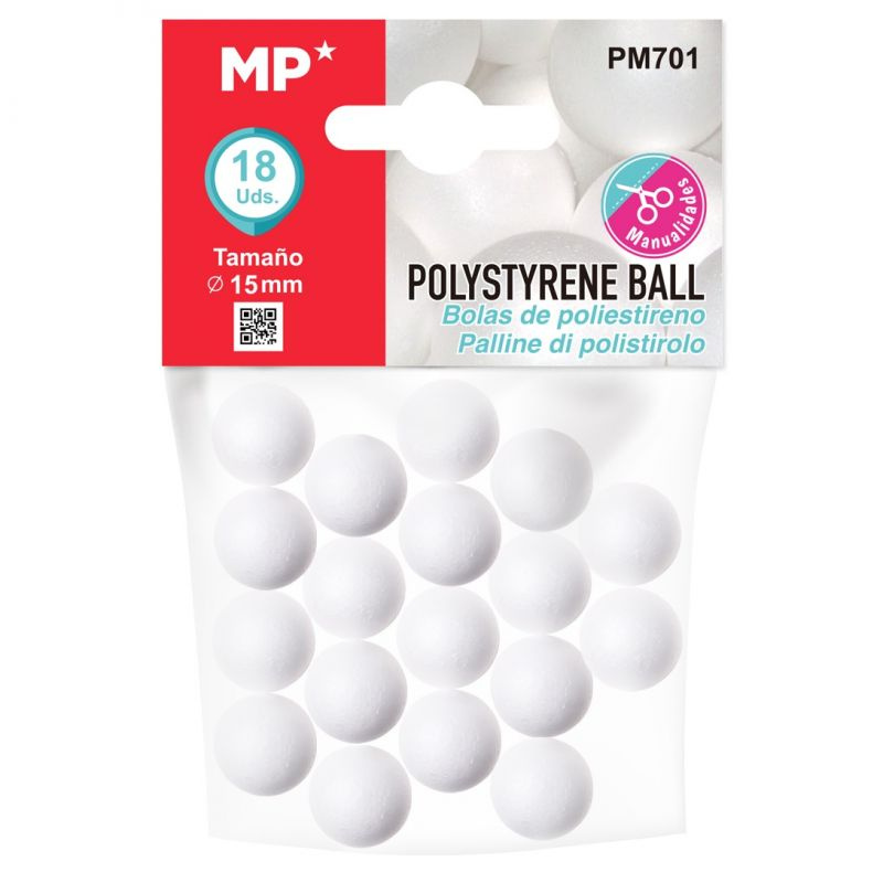 Polystyrenové koule průměr 1,5cm (18ks)