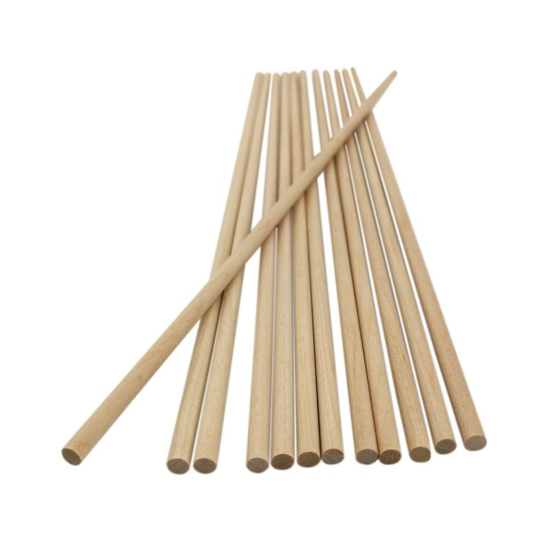 Tyčky dřevěné přírodní kulaté průměr 5mm (12ks)