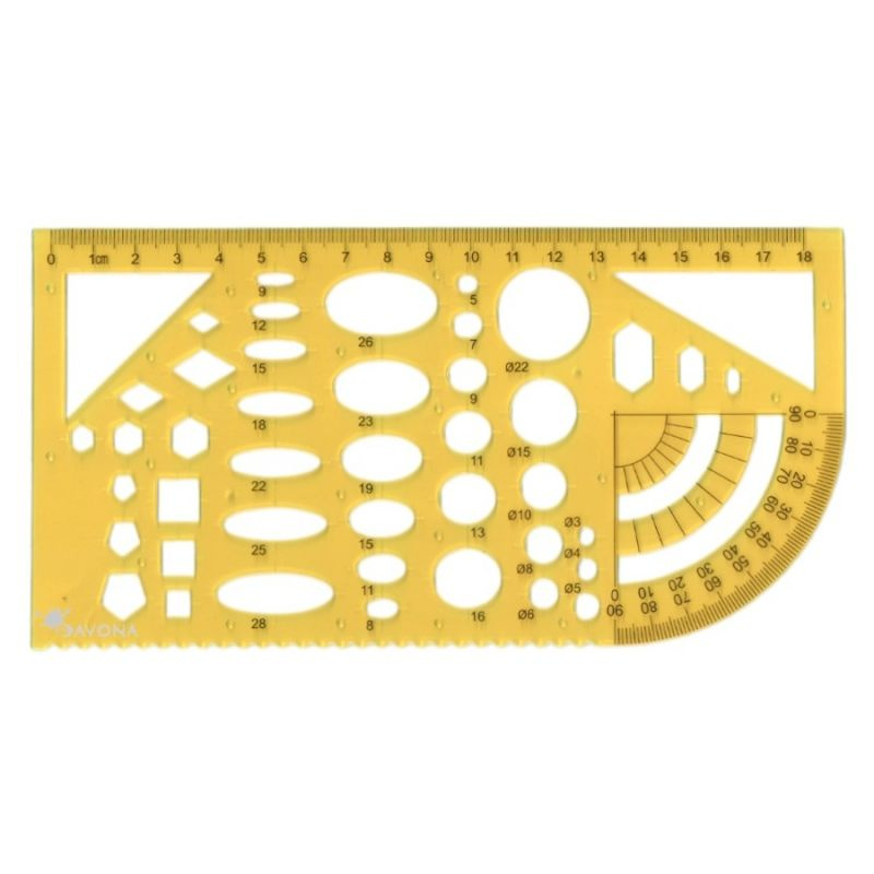 Šablona geometrické tvary - mix a úhloměr