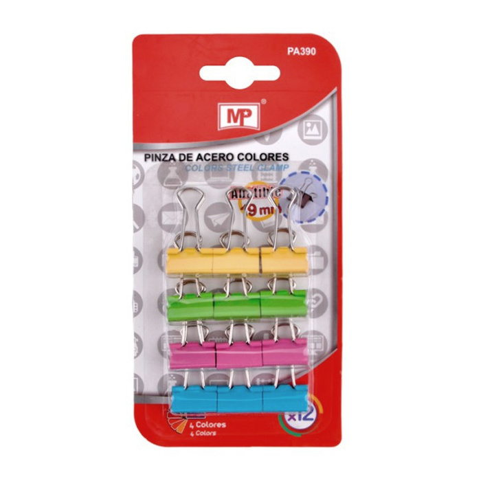 Binder klip barevný mix 4x2cm (12ks)