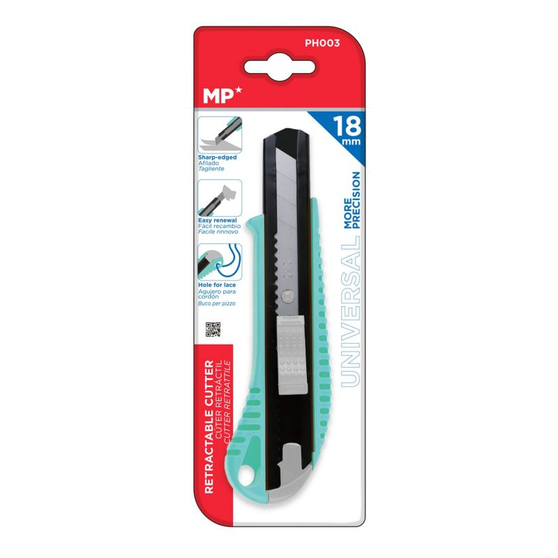 Odlamovací nůž s rukojetí 18mmx10cm - tyrkysový