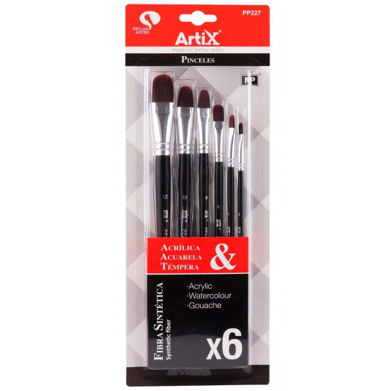 Štětce ploché vel.12, 10, 8, 6, 4, 2 sada č.3 (6ks)