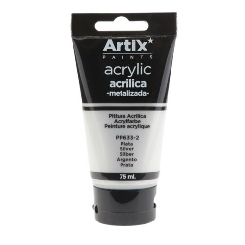 Akrylová barva Artix Paints metalická stříbrná 75ml