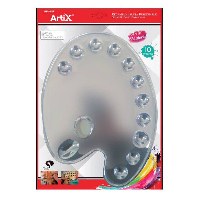 Paleta plastová 27x36cm oválná průhledná (10ks)