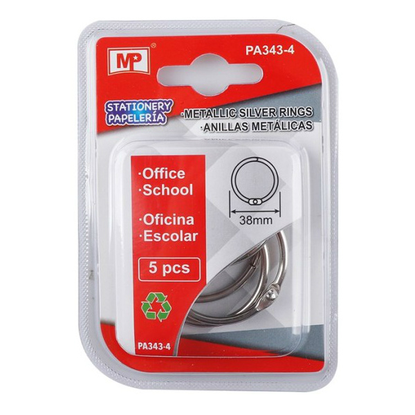 Knihařské kroužky 5ks rozměr vnitřní/vnější 38/43mm