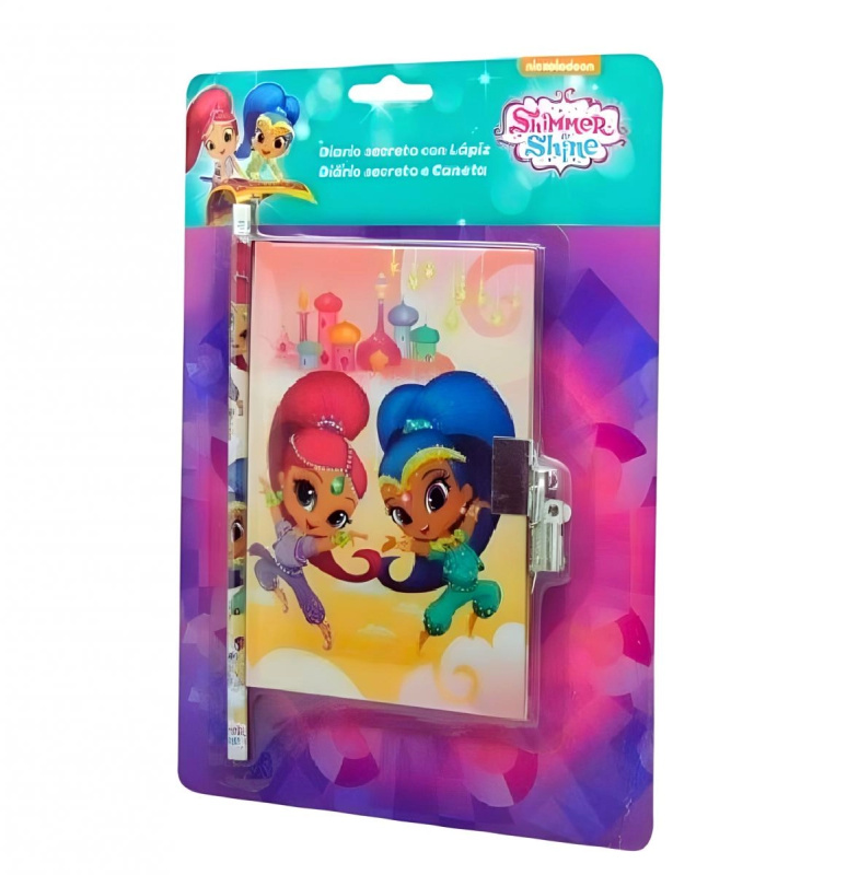 Souprava diáře se zámkem a tužky Shimmer and Shine - 1 kus