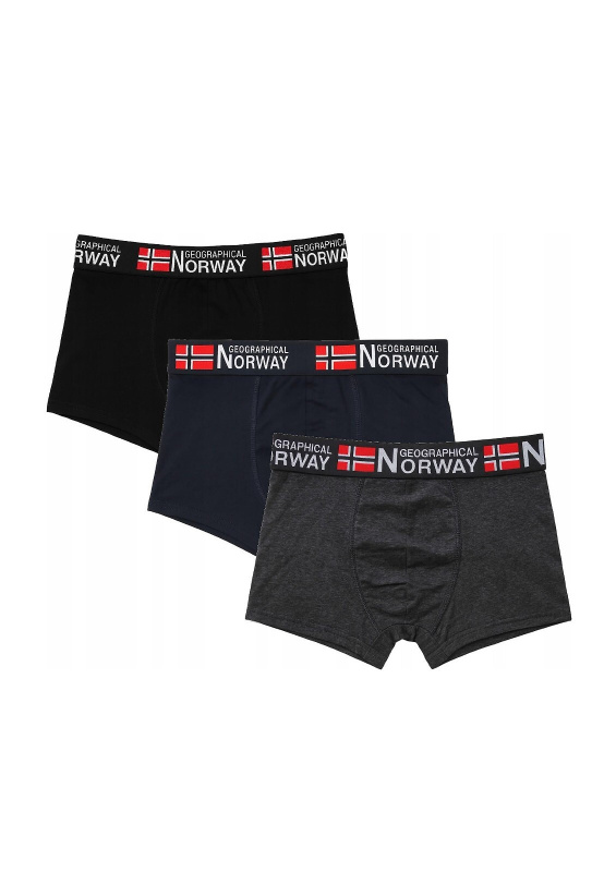 Geographical Norway GN-05 A'3 boxerky černá-šedá-navy M